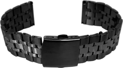 Produktbild von Minott > Uhrenarmband Edelstahl massiv schwarz > Edelstahlband, Stegbreite:12mm
