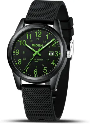 Produktbild von Herren Armbanduhr Analog Quarz 30M wasserdicht mit Datum leuchtendes Zifferblatt Silikonarmband sportlich elegante Uhr für Männer Alltag