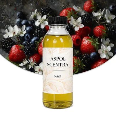 Produktbild von Aspol Scentra Beerenblüte UFIGREEN Duftöl für Kerzen und Diffusoren 500 ml, KI-generiertes Bild