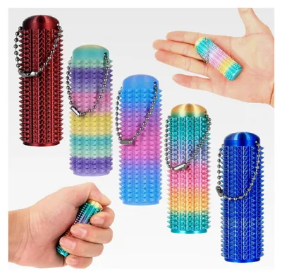 Produktbild von 5 Stück Igelball Set, 3D Gedruckte Akupressurbälle, Massageringe für Stressabbau