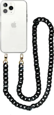 Produktbild von Marble Black Transparant Cord Hülle - Long Cord  - Kompatibel mit iPhone 11 Pro Max