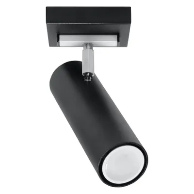 Zdjęcie produktu dla Reflektor spot DIREZIONE czarny-chromowany 1xGU10x40W metal wym:20x18x18cm IP20 Sollux Lighting
