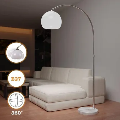 Zdjęcie produktu dla Jago Lampa podłogowa łukowa, biała, 130 - 180 cm