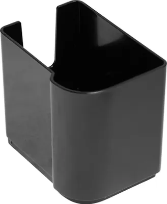 A black plastic capsule holder for a coffee machine.