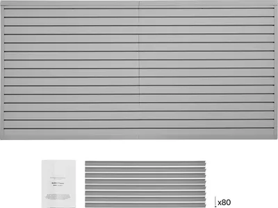 Image de SucceBuy 8 x 4 ft revêtement mural à lamelles en PVC, mur à lamelles gris pour garage avec accessoires