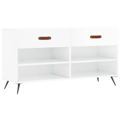 Zdjęcie produktu dla Ławka Z Miejscem Na Buty, Wysoki Połysk, Biała, 102X35X55 Cm Lumarko!