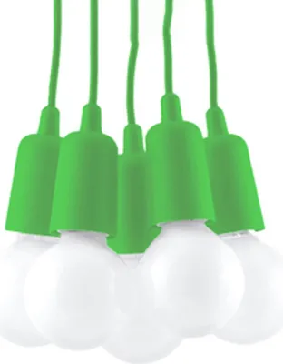 Produktbild von Hängeleuchte DIEGO 5 grün 5xE27 15W PVC 90x25x25cm Sollux Lighting
