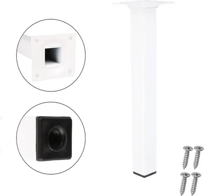 Produktbild von Möbelfuss Tischfuss Weiss Eckig 25 x 25mm Möbelbein Metall Sofasfuss Möbelstütze Höhe 300mm