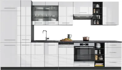 Immagine prodotto di Cucina componibile Vicco Fame-Line Bianco lucido/antracite 355 cm senza piano di lavoro, Model 36415