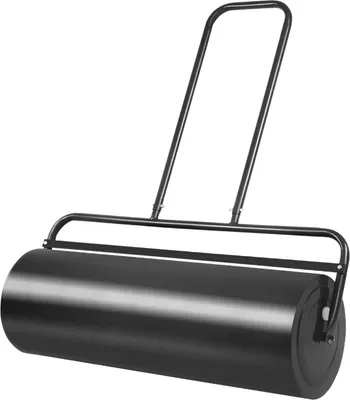 Produktbild von GOPLUS Rasenroller, Rasenwalze befüllbar 63L/48L Füllvolumen, Handwalze Gartenwalze 30 cm/32 cm Durchmesser Metall Rasenroller (48 L, Schwarz)