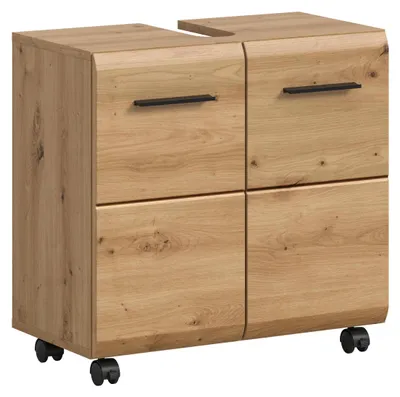 Produktbild von Waschbeckenunterschrank Ice | auf Rollen | Artisan Oak