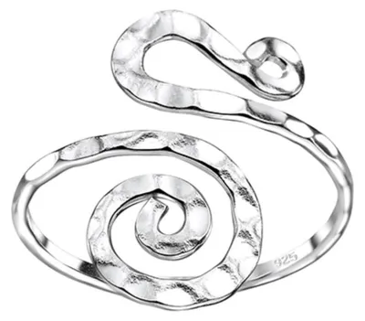 Produktbild von Ring Spirale: 925 Silber Damen Ring mit offener Ringschiene 56 (17.8 mm Ø)