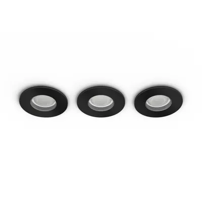 Produktbild von Philips Hue White&Col. Amb. Xamento Einbauspot schwarz 3flg