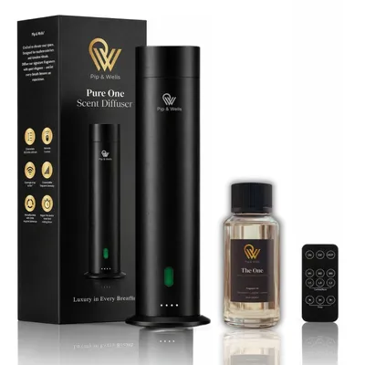 Produktbild von Pip & Wells Wasserloser Aroma-Diffuser – Mattschwarz mit The One, 120 ml