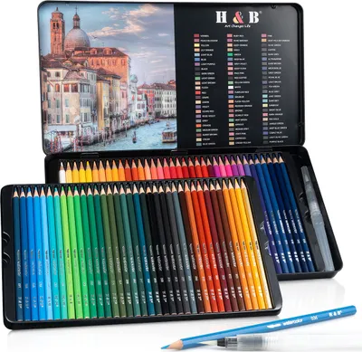 Produktbild von 72 Aquarell Buntstifte Farbstifte Malstifte Künstlerbedarf Zeichenbedarf Malset wasservermalbar für Kinder Erwachsene Künstler Zeichnen Malen