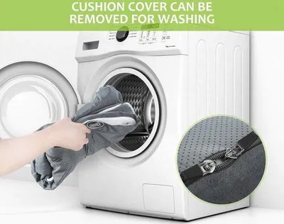Image de Coussin pour chien de taille moyenne, lit ergonomique pour chien, lavable, antidérapant, coussin pour chien avec mousse à mémoire de forme, lit pour chien de 89 x 56 x 18 cm, gris.