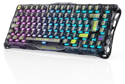 Immagine prodotto di Tastiera da gioco QWERTZ trasparente nera - Meccanica, 75%, con hot-swap - Illuminazione RGB