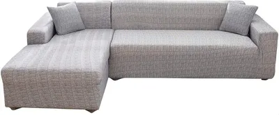 Produktbild von L-Form-Stretch Sofabezüge Polyester Elasthan Stoff Slipcover 2ST Polyester-Gewebe Stretch Slipcovers + 2pcs Kissenbezüge