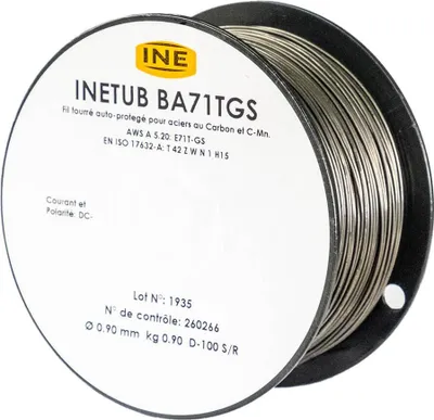 Image de Fil fourré 0.9mm 900 gr Soudage MIG-MAG Bobine 100mm INE