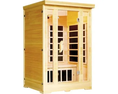 Produktbild von Infrarotkabine KOMFORT für 2 Personen - Hemlock-Holz - Radio & MP3 Player (inkl. Bluetooth) - 120 x 120 x 190 cm