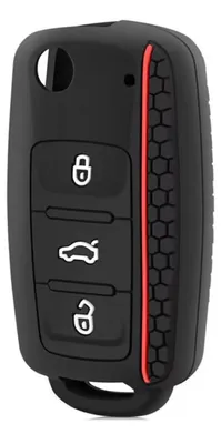 Obrázok produktu pre Ochranný obal na kľúč od auta, silikónový, 3 tlačidlá, pre modely VW Polo, Golf, Skoda Passat, Jetta, Beetle, Bora