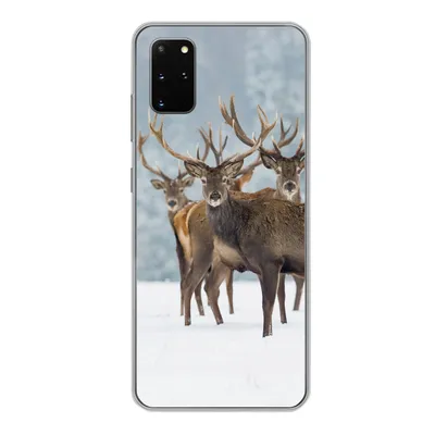 Produktbild von MuchoWow® Handyhülle Schutzhülle Hülle für Samsung Galaxy S20 Plus Hirsche - Tiere - Schnee - Winter - Landschaft - Natur Silikon Softcase Handy Hülle - Hartschale