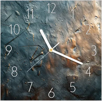 Produktbild von Wanduhr aus Glas mit Motiv Metallische Oberfläche- 30 x 30 cm - inkl. Aufhängesystem