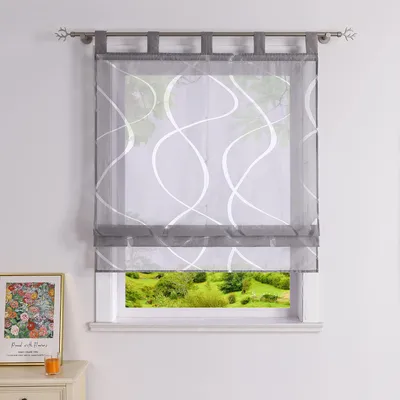 Ausbrenner Vorhang mit Schlaufen, transparent, grau, 120x140 cm