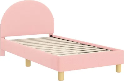 Obrázek produktu pro Postel pro děti s opěrkou hlavy, růžová, 80 x 160 cm, materiál: bouclé