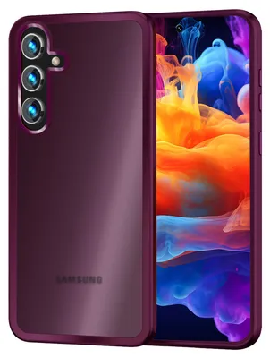 Produktbild von NALIA Matte Hybrid Schutzhülle für Samsung Galaxy S24 Plus Hülle, Semi-Transparente Harte Rückseite & Fallschutz-Rahmen Rot