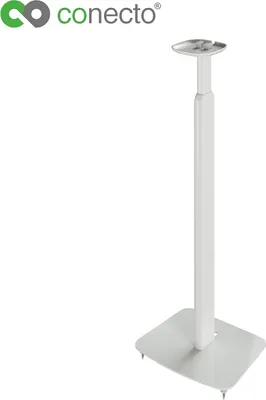 Produktbild von conecto höhenverstellbarer Lautsprecherständer für SONOS ONE® und SONOS ONE SL®, Wandabstand 25cm, Traglast 3kg, weiß