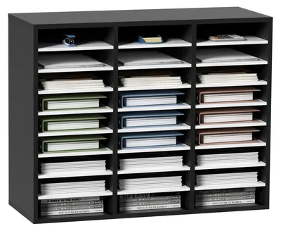 Produktbild von VEVOR Literatur-Organizer Holz mit 27 Fächern, verstellbare Regale, Organizer au