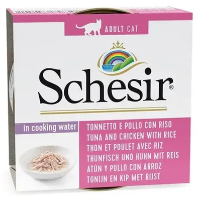 Image de Schesir Natural Thon, Poulet avec Riz 85gx24