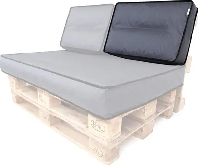 Immagine prodotto di Cuscino per pallet schienale 60x40 cm sfoderabile impermeabile Cuscini per pallet Cuscini per pallet Cuscini da giardino Cuscini per pallet da esterno Grafite