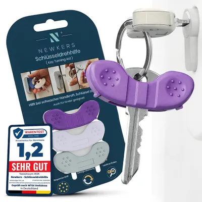Produktbild von [3er] Schlüsseldrehhilfe – Ergonomische Schlüsselhilfe für Senioren | Menschen mit eingeschränkter Mobilität | Geschenk für Frauen Männer Kinder