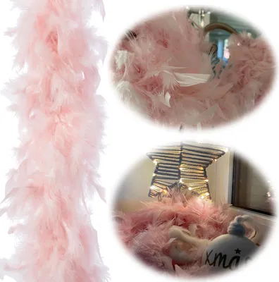 Produktbild von LS-LebenStil Brillant Feder Boa 1,84 Meter Rosa Edle Weihnachts-Girlande Baum-Deko Weihnachts-Deko Party Fasching Karneval Federschmuck Kostüm