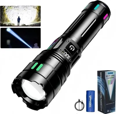Produktbild von led taschenlampe mit zoomfunktion – wiederaufladbare aluminium taschenlampe mit 5 lichtmodi