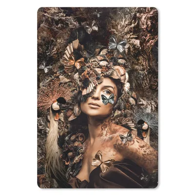 Produktbild von MuchoWow® Mauspad Mousepad Luxus - Frau - Tiere - Schmetterlinge - Vögel 40x60 cm - Mousepads - Maus Mat - Pad - Mausunterlage - Schreibtisch Accesoire