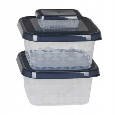 Zdjęcie produktu dla BranQ Komplet 3 Pojemniki na Żywność | 2x1,25L | 1x0,1L | Antracyt