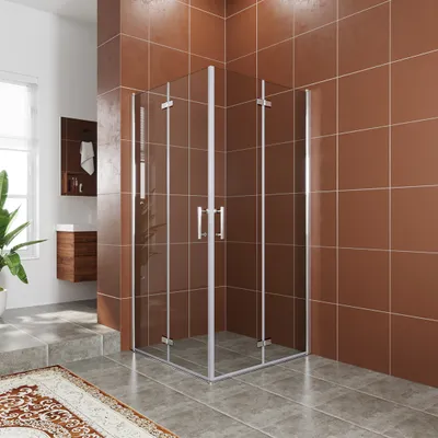 Zdjęcie produktu dla Kabina prysznicowa narożna SONNI WxDxH: 120x120x195 cm Wejście narożne Drzwi skrzydłowe Drzwi składane Nano szkło Drzwi składane na zawiasach