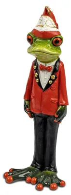 Produktbild von Frosch Figur 19cm 2er Set Karneval Deko Skulptur Jeck Geschenk Froschkönig