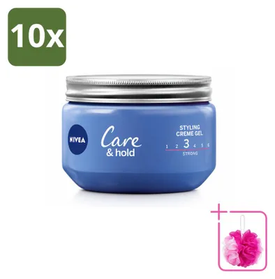 Imagen del producto de 10 unidades de NIVEA Care & Hold, crema gel para peinar - 150 ml - Paquete económico