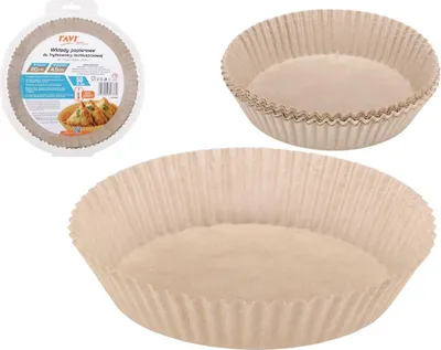 Obrázok produktu pre Kruhové papierové vložky do fritéz bez tuku, priemer 20 cm, 50 kusov.