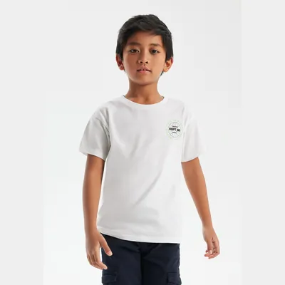 Produktbild von Minoti T Shirt Baumwolle kurzarm Weiß Gr. 122 für Jungen