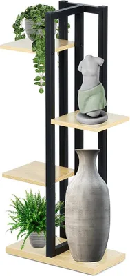 Produktbild von Metallblumenständer, 4-stufig, mehrstöckiger Ständer für Blumentöpfe, Pflanzen, Blumen