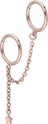 Produktbild von Ohrpiercing, Nasenpiercing, Septum Piercing Chirurgenstahl Segmentring Clicker 2 RINGE + KETTE + STERN