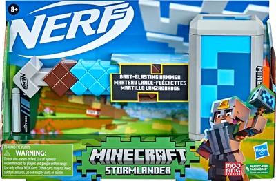 Immagine prodotto di Hasbro F4416EU4 - Martello Nerf Minecraft Stormlander con 3 dardi, Blaster