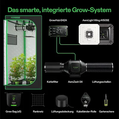 Immagine prodotto di VIVOSUN Set completo Growbox - 80 x 80 x 180 cm 150 Watt