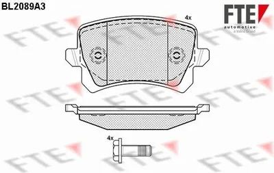 Produktbild von FTE Bremsbeläge Satz Hinten Bremsklötze für VW Golf V Schrägheck (1K1) 9010673