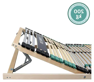 Produktbild von Lattenrost 120x200 bis 200Kg, Kopfteil verstellbar, 7-Zonen-Lattenrost mit 42 Latten, aus Buchenholz